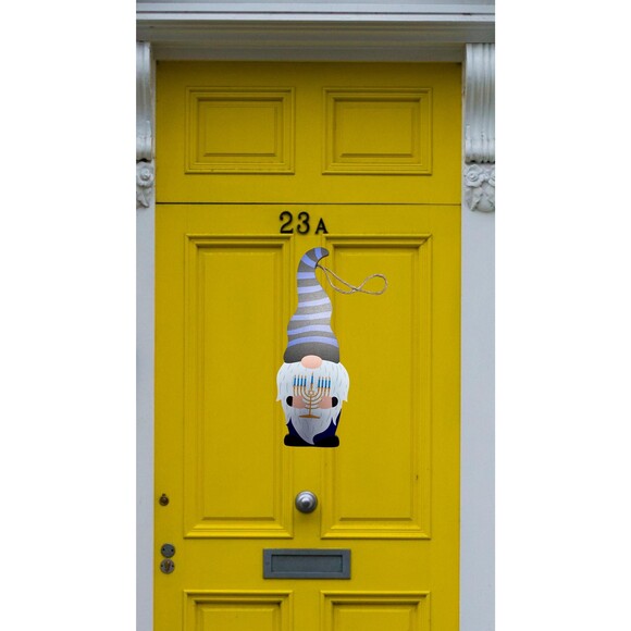 Happy Hanukkah Gnome Wooden Hanging Sign - Picture 2 of 4